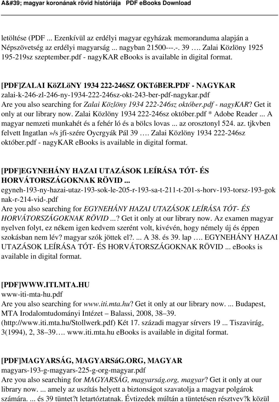 pdf Are you also searching for Zalai Közlöny 1934 222-246sz október.pdf - nagykar? Get it only at our library now. Zalai Közlöny 1934 222-246sz október.pdf * Adobe Reader.