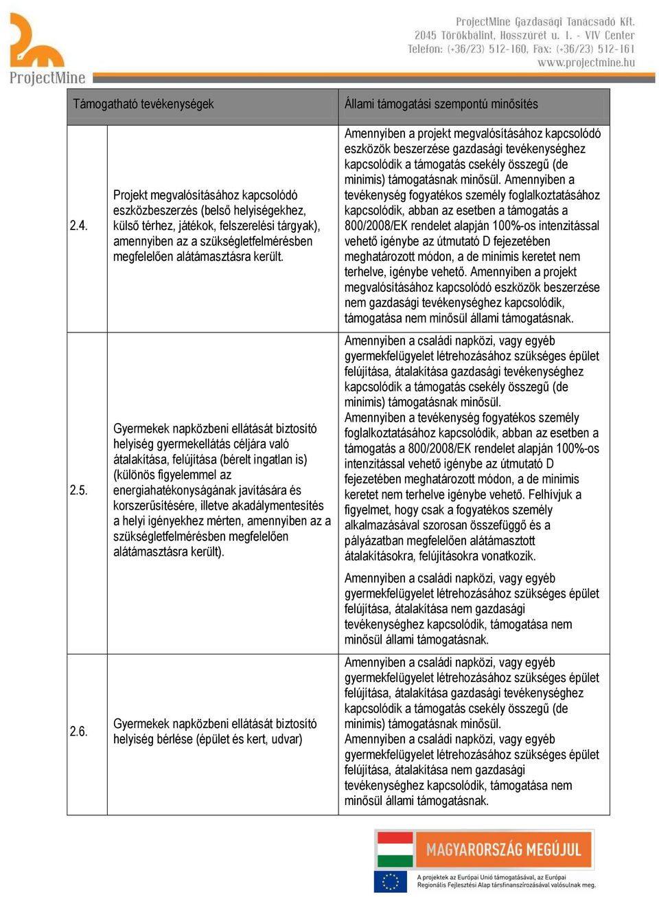 Gyermekek napközbeni ellátását biztosító helyiség gyermekellátás céljára való átalakítása, felújítása (bérelt ingatlan is) (különös figyelemmel az energiahatékonyságának javítására és