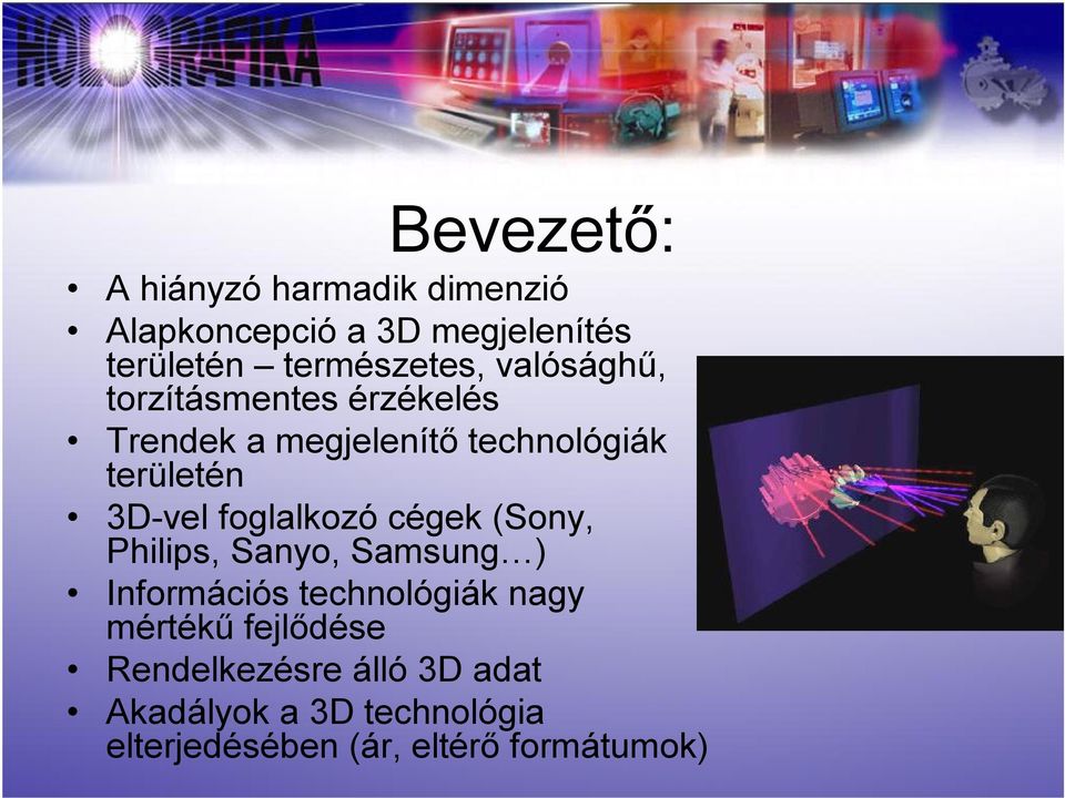 foglalkozó cégek (Sony, Philips, Sanyo, Samsung ) Információs technológiák nagy mértékű
