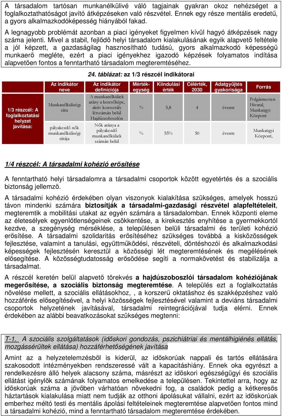 Mivel a stabil, fejlıdı helyi társadalm kialakulásának egyik alapvetı feltétele a jól képzett, a gazdaságilag hasznsítható tudású, gyrs alkalmazkdó képességő munkaerı megléte, ezért a piaci