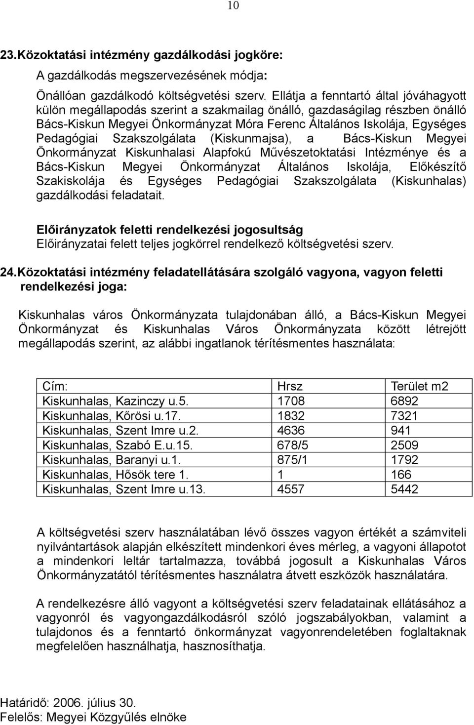 Szakszolgálata (Kiskunmajsa), a Bács-Kiskun Megyei Önkormányzat Kiskunhalasi Alapfokú Művészetoktatási Intézménye és a Bács-Kiskun Megyei Önkormányzat Általános Iskolája, Előkészítő Szakiskolája és