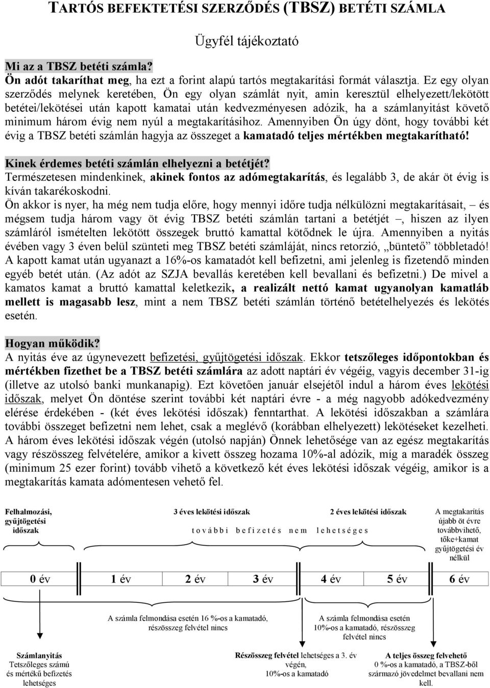 minimum három évig nem nyúl a megtakarításihoz. Amennyiben Ön úgy dönt, hogy további két évig a TBSZ betéti számlán hagyja az összeget a kamatadó teljes mértékben megtakarítható!