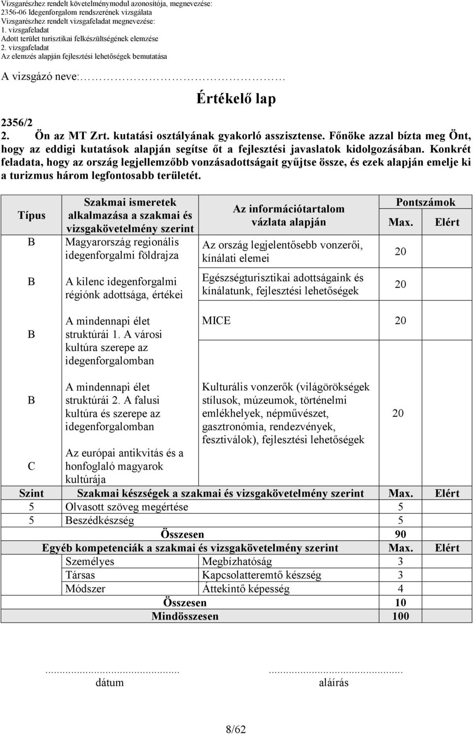 Fınöke azzal bízta meg Önt, hogy az eddigi kutatások alapján segítse ıt a fejlesztési javaslatok kidolgozásában.