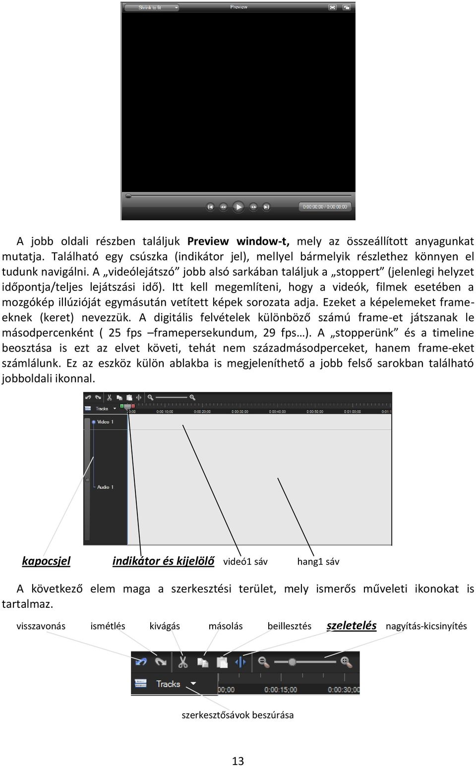 Itt kell megemlíteni, hogy a videók, filmek esetében a mozgókép illúzióját egymásután vetített képek sorozata adja. Ezeket a képelemeket frameeknek (keret) nevezzük.