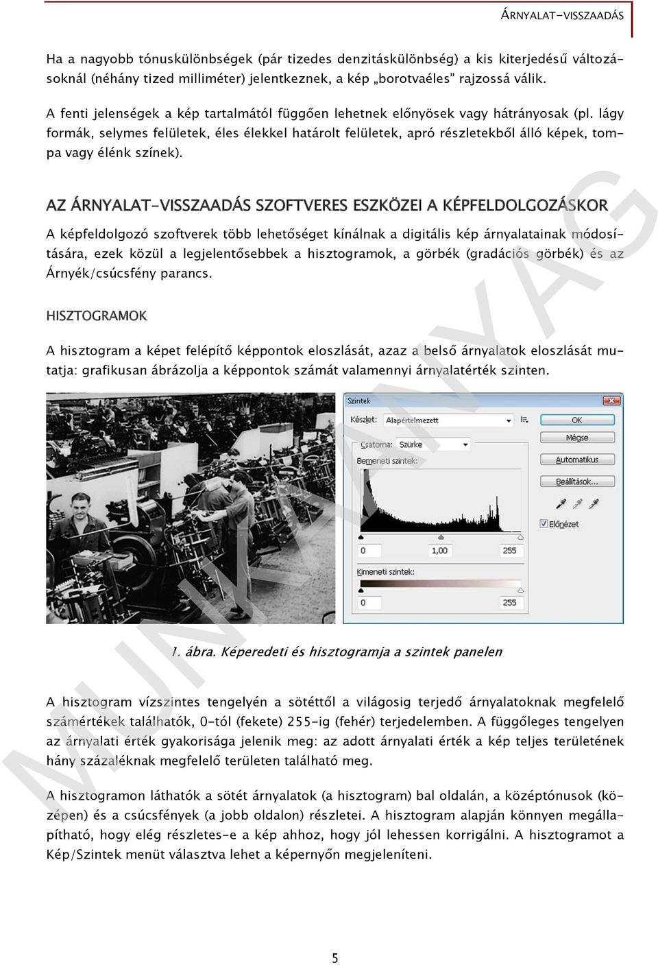 lágy formák, selymes felületek, éles élekkel határolt felületek, apró részletekből álló képek, tompa vagy élénk színek).