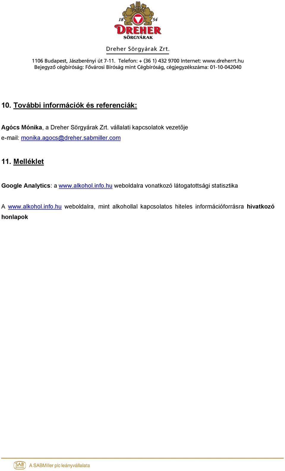 Melléklet Google Analytics: a www.alkohol.info.
