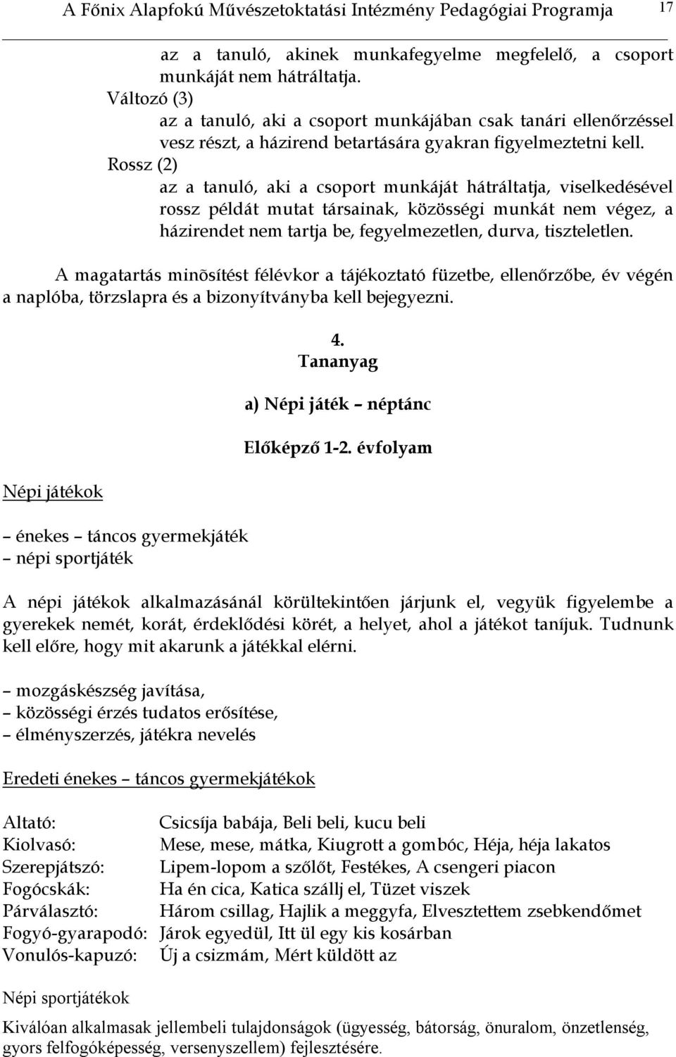 Rossz (2) az a tanuló, aki a csoport munkáját hátráltatja, viselkedésével rossz példát mutat társainak, közösségi munkát nem végez, a házirendet nem tartja be, fegyelmezetlen, durva, tiszteletlen.