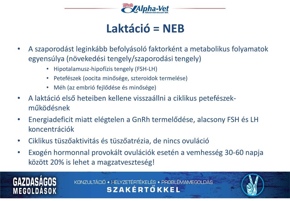 heteiben kellene visszaállni a ciklikus petefészekműködésnek Energiadeficit miatt elégtelen a GnRh termelődése, alacsony FSH és LH koncentrációk