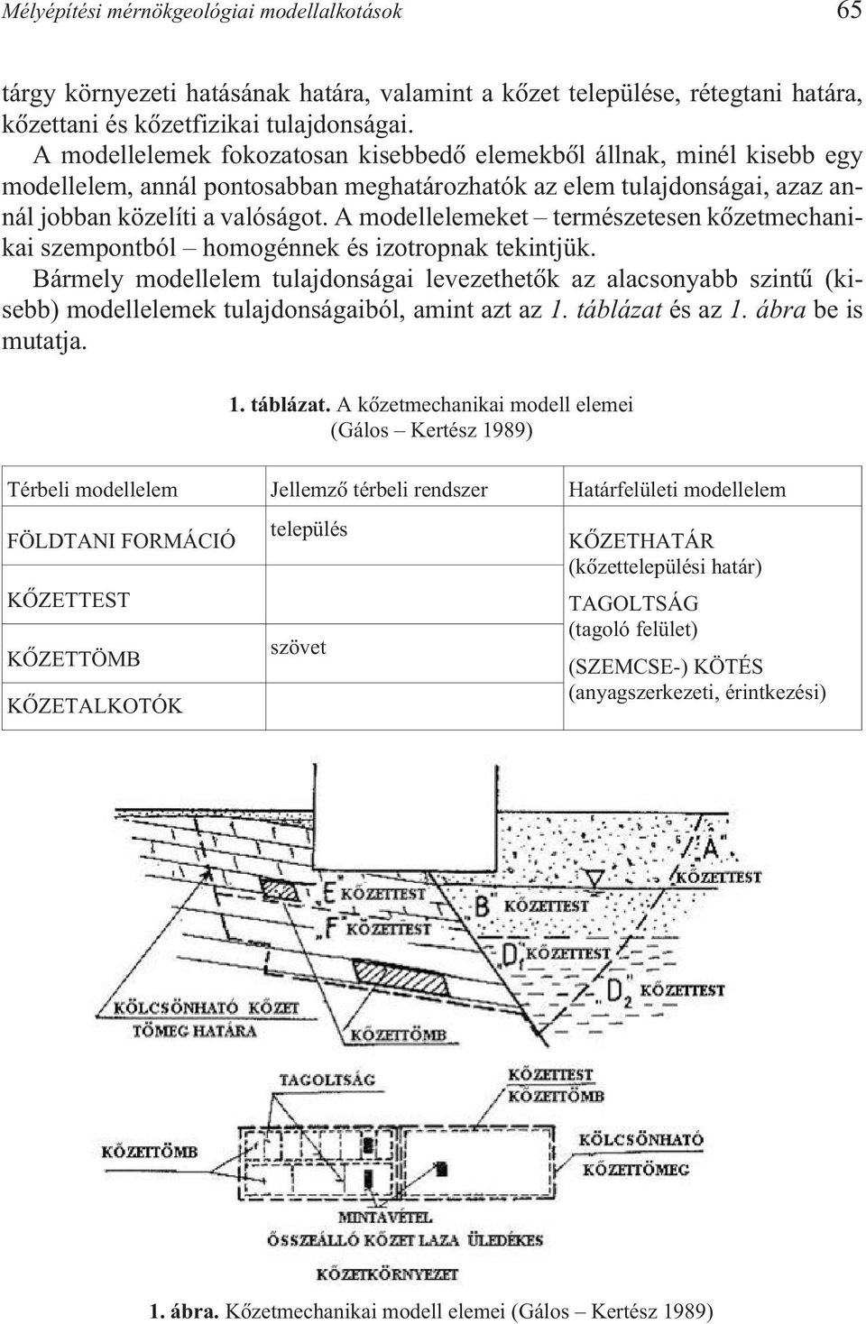 A modellelemeket természetesen kõzetmechanikai szempontból homogénnek és izotropnak tekintjük.