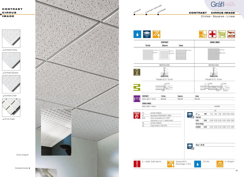 5mm Contrast Linear CONTRAST Circles Squares Linear 600 x 600 x 15mm.....9902M..............9903M..............9904M........................................... CIRRUS IMAGE 600 x 600 x 15mm........................................................................8406M.