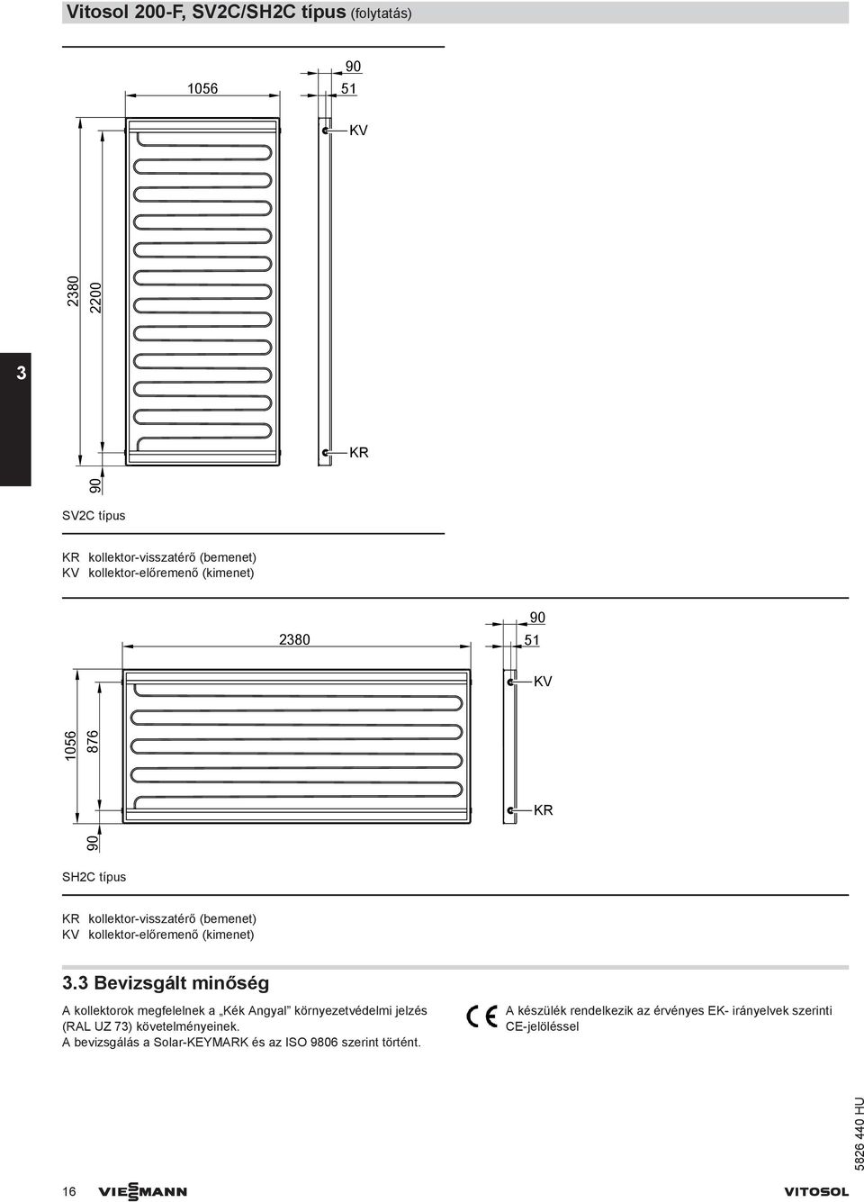 (kimenet) 3.3 evizsgált minőség kollektorok megfelelnek a Kék ngyal környezetvédelmi jelzés (RL UZ 73) követelményeinek.