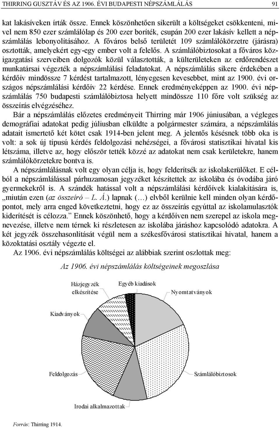A főváros belső területét 109 számlálókörzetre (járásra) osztották, amelyekért egy-egy ember volt a felelős.