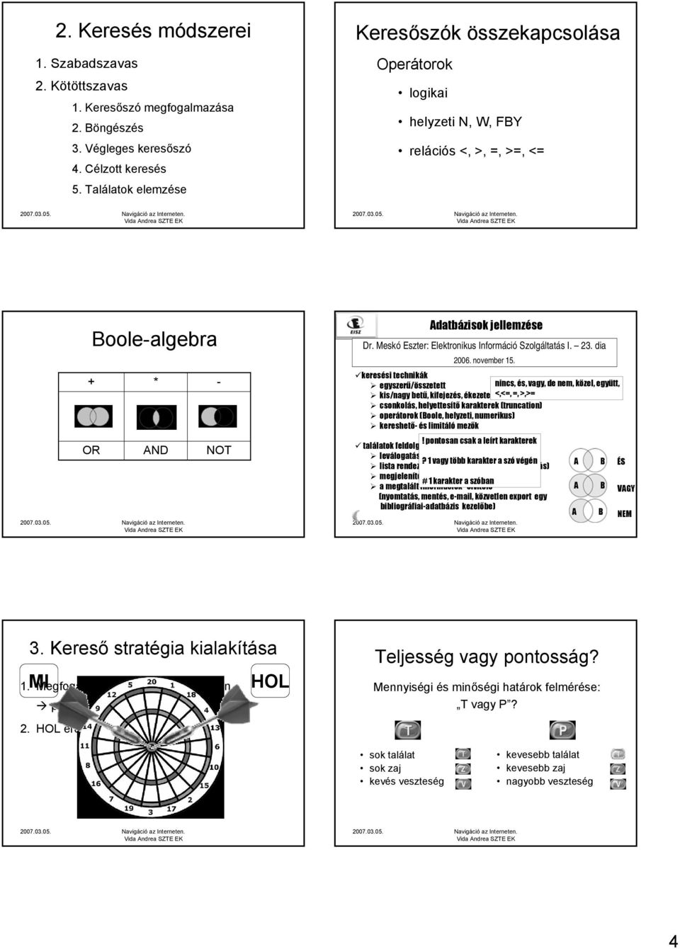 Meskó Eszter: Elektronikus Információ Szolgáltatás I. 23. dia 2006. november 15.