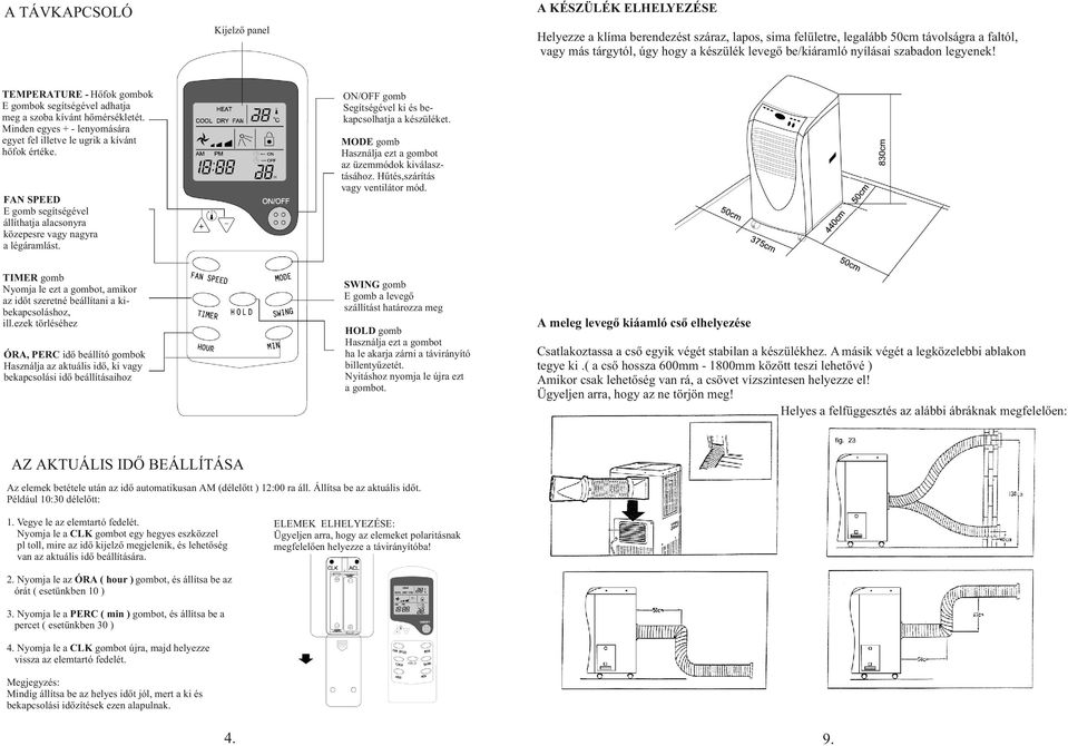 Mobil légkondícionáló készülék kezelési és telepítési útmutató Típus: Ac  PDF Ingyenes letöltés