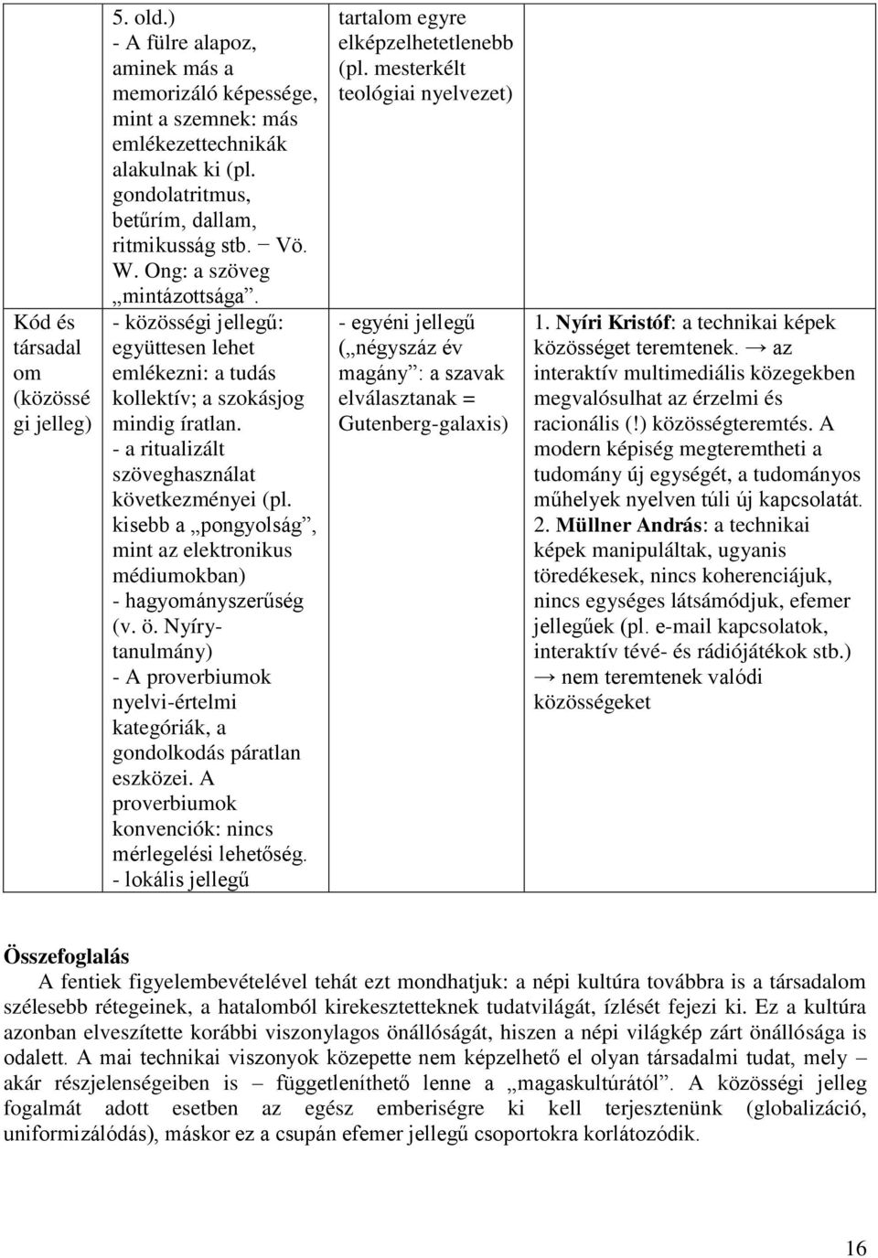 - a ritualizált szöveghasználat következményei (pl. kisebb a pongyolság, mint az elektronikus médiumokban) - hagyományszerűség (v. ö.