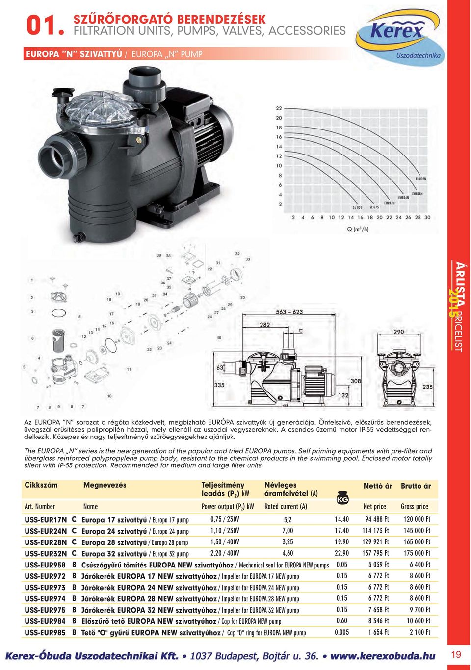 Közepes és nagy teljesítményû szûrôegységekhez ajánljuk. The EUROPA N series is the new generation of the popular and tried EUROPA pumps.