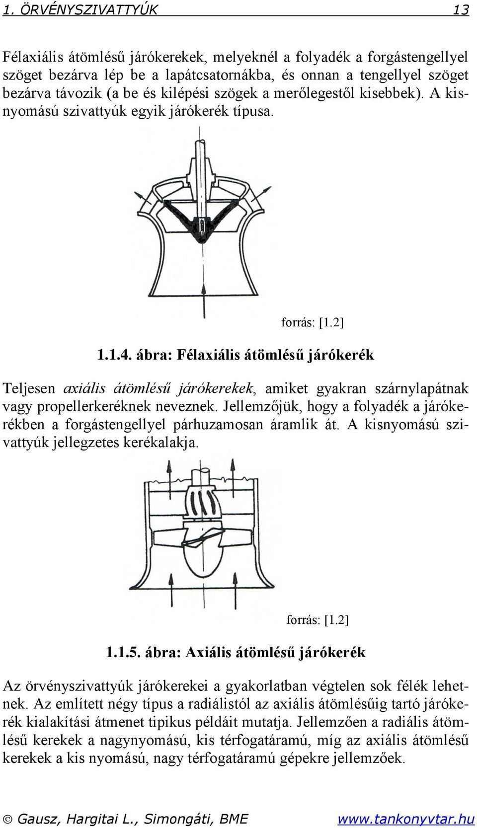 ábra: Félaiális átömlésű járókerék Teljesen aiális átömlésű járókerekek, amiket gyakran szárnylapátnak vagy propellerkeréknek neveznek.