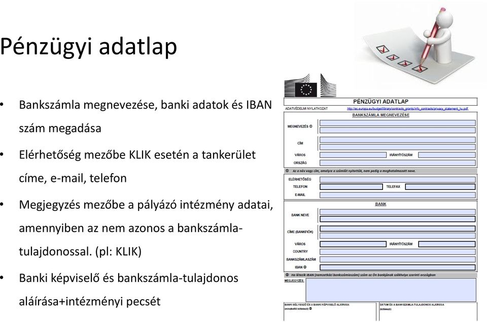 mezőbe a pályázó intézmény adatai, amennyiben az nem azonos a