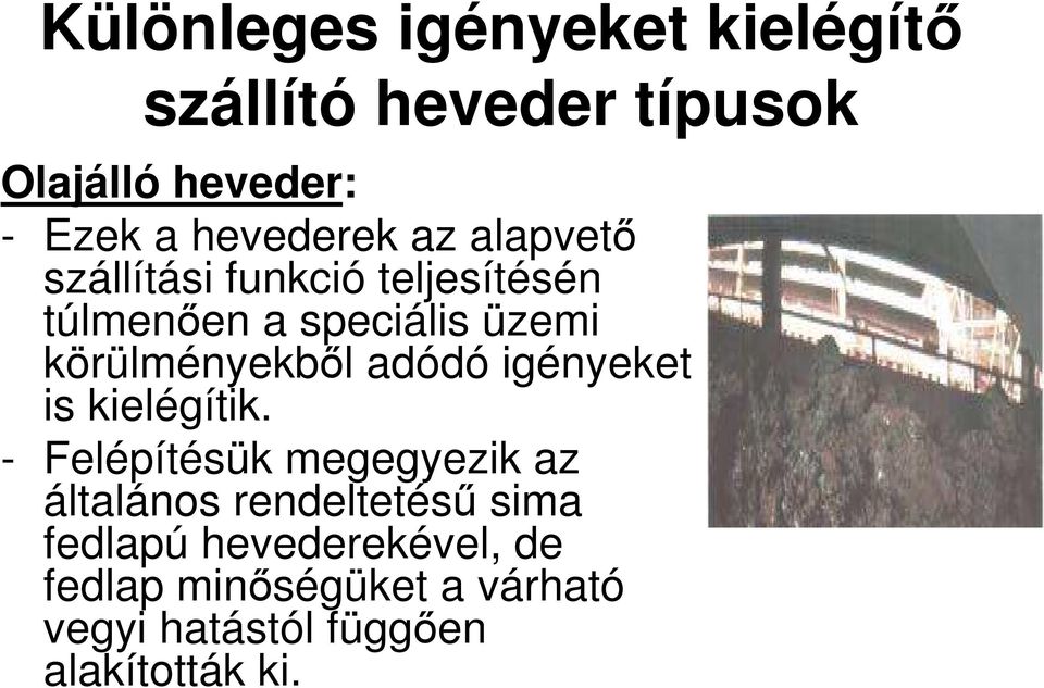 körülményekbıl adódó igényeket is kielégítik.