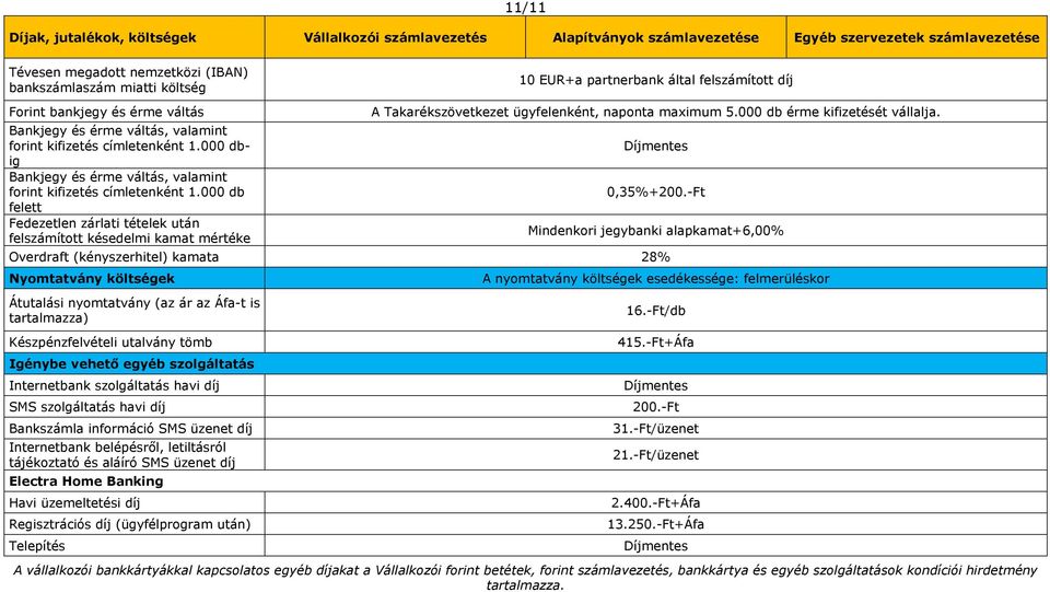 000 dbig Bankjegy és érme váltás, valamint forint kifizetés címletenként 1.