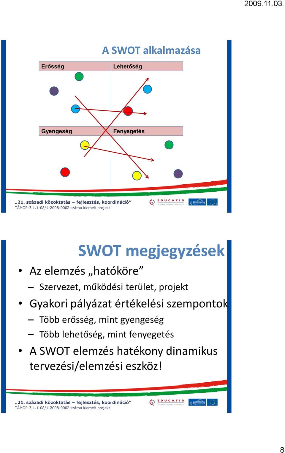 Gyakori pályázat értékelési szempontok Több erősség, mint gyengeség Több