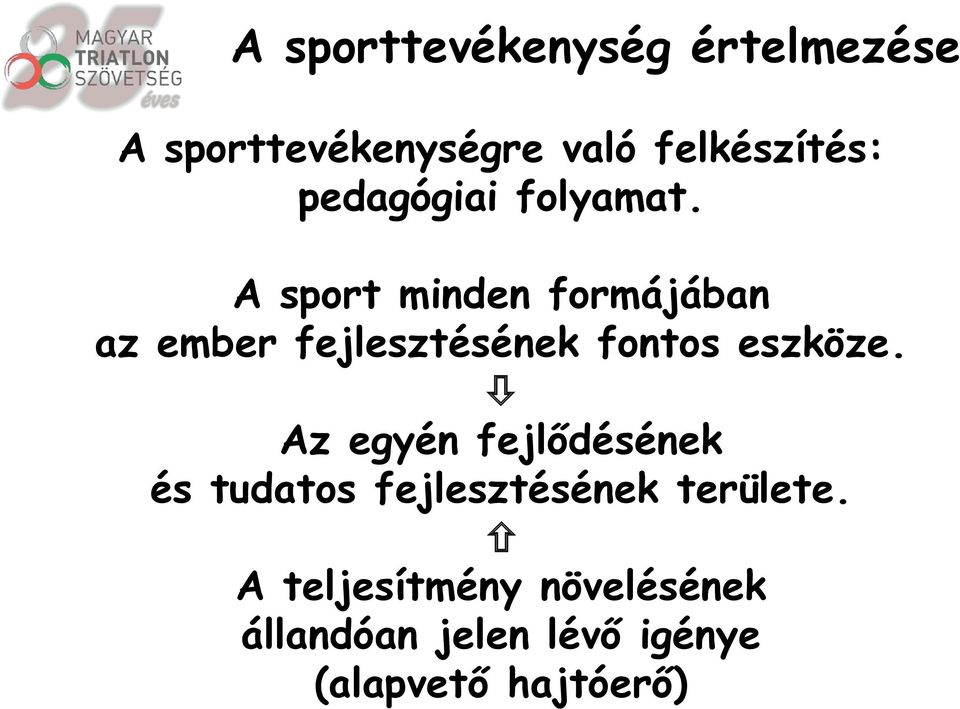 A sport minden formájában az ember fejlesztésének fontos eszköze.