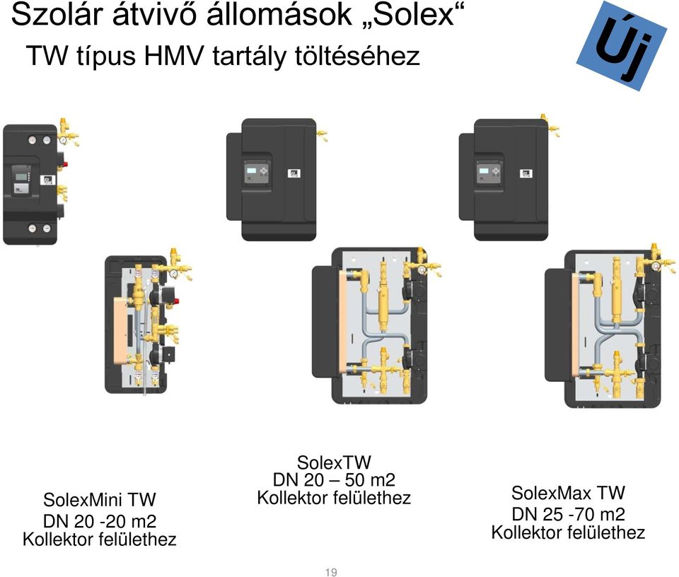 felülethez SolexTW DN 20 50 m2 Kollektor