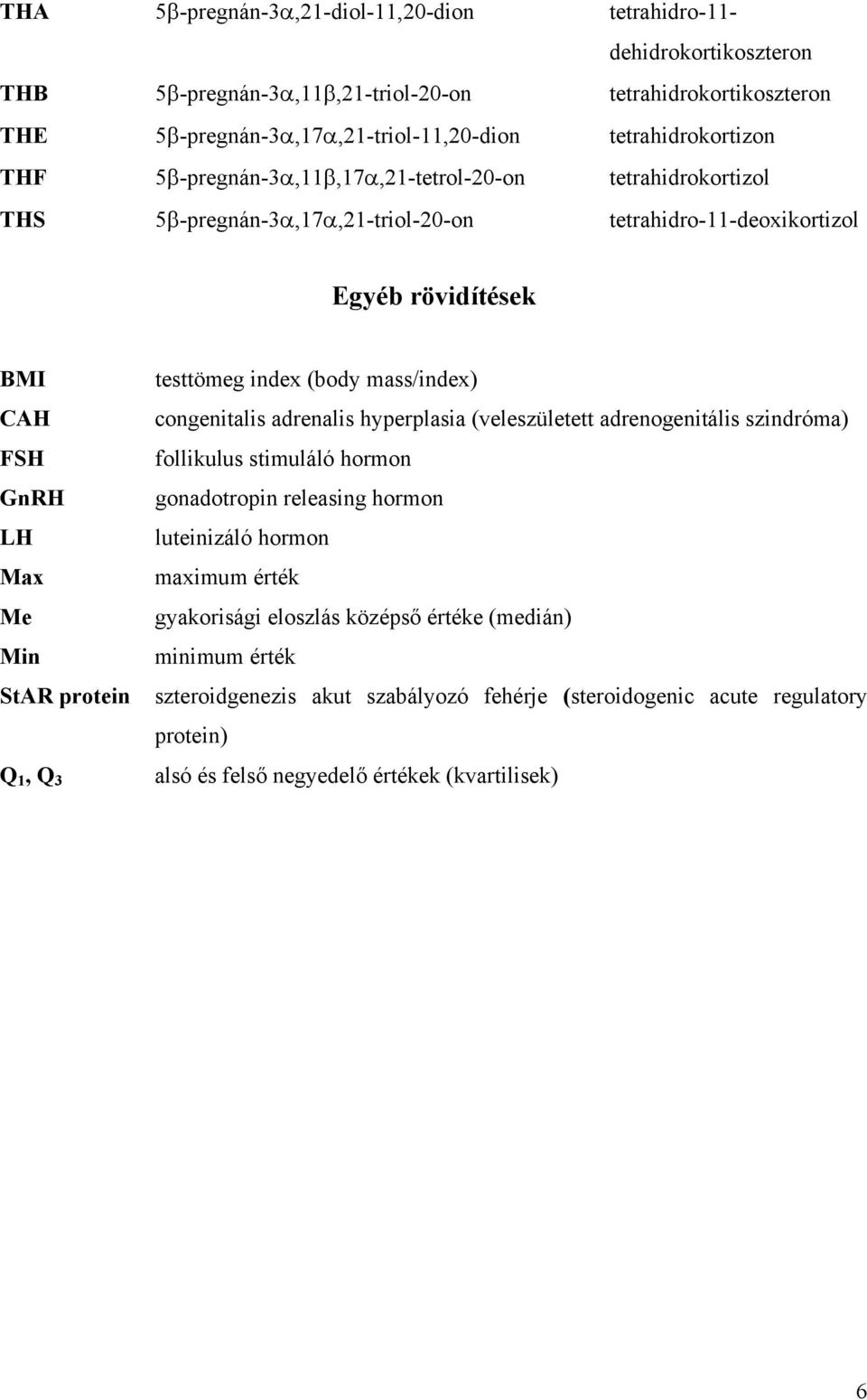 testtömeg index (body mass/index) congenitalis adrenalis hyperplasia (veleszületett adrenogenitális szindróma) follikulus stimuláló hormon gonadotropin releasing hormon luteinizáló hormon