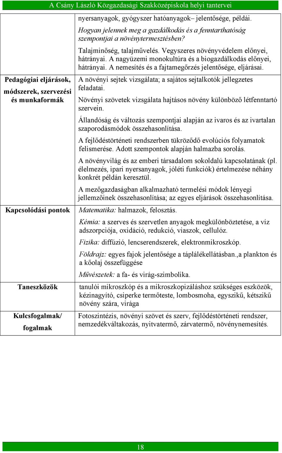 A nagyüzemi monokultúra és a biogazdálkodás előnyei, hátrányai. A nemesítés és a fajtamegőrzés jelentősége, eljárásai. A növényi sejtek vizsgálata; a sajátos sejtalkotók jellegzetes feladatai.