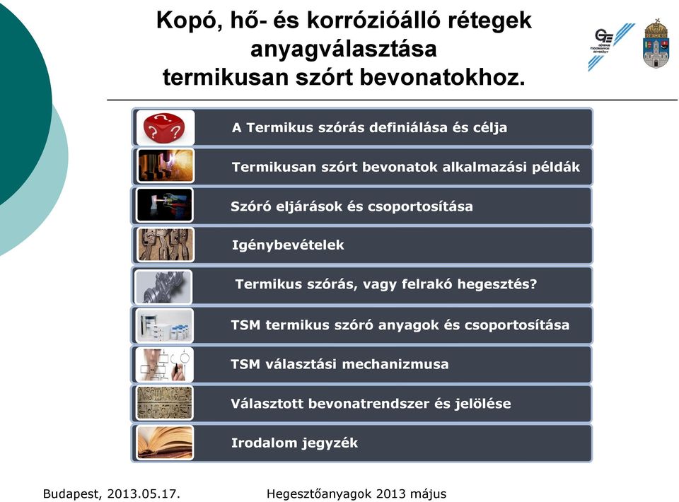 eljárások és csoportosítása Igénybevételek Termikus szórás, vagy felrakó hegesztés?