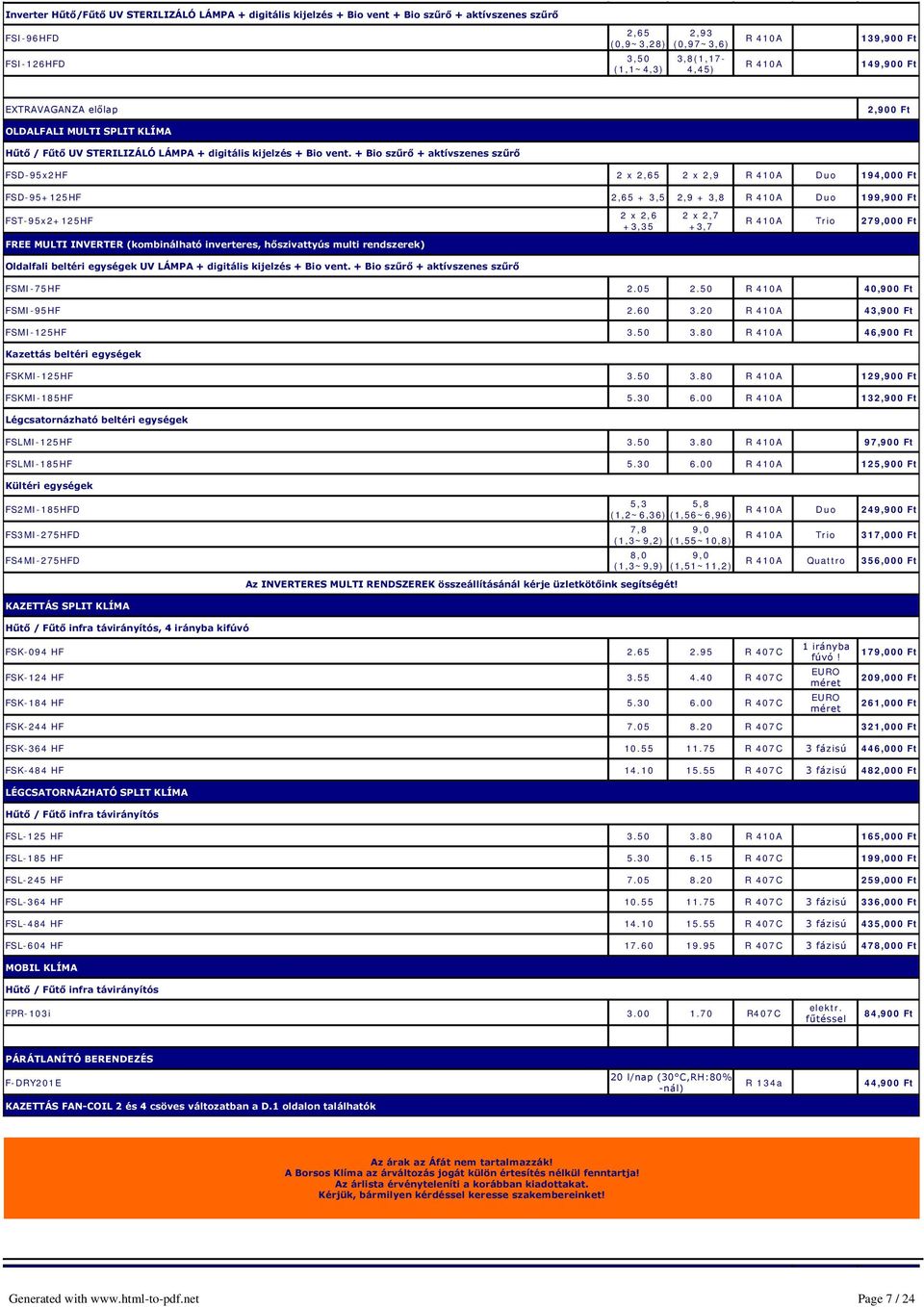+ Bio szűrő + aktívszenes szűrő FSD-95x2HF 2 x 2,65 2 x 2,9 Duo 194,000 FSD-95+125HF 2,65 + 3,5 2,9 + 3,8 Duo 199,900 FST-95x2+125HF 2 x 2,6 +3,35 2 x 2,7 +3,7 Trio 279,000 FREE MULTI INVERTER