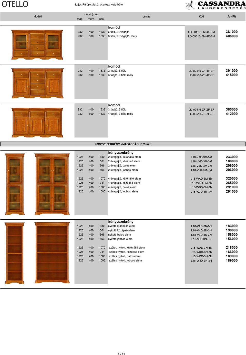 üvegajtó, különálló elem L18-VAD-3M-3M 233000 1925 400 501 2 üvegajtó, középső elem L18-VKD-3M-3M 180000 1925 400 566 2 üvegajtó, balos elem L18-VBD-3M-3M 206000 1925 400 566 2 üvegajtó, jobbos elem