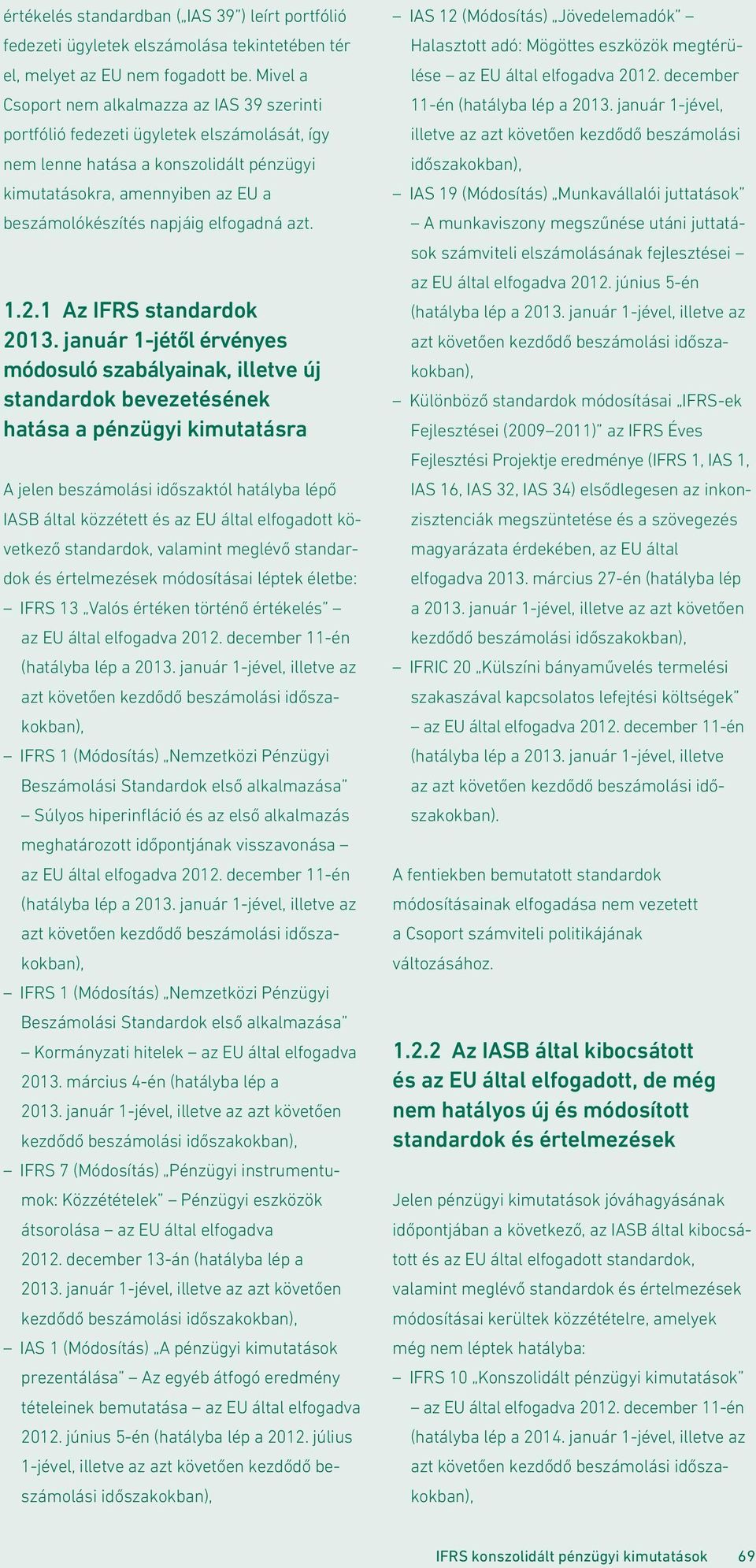 elfogadná azt. 1.2.1 Az IFRS standardok 2013.