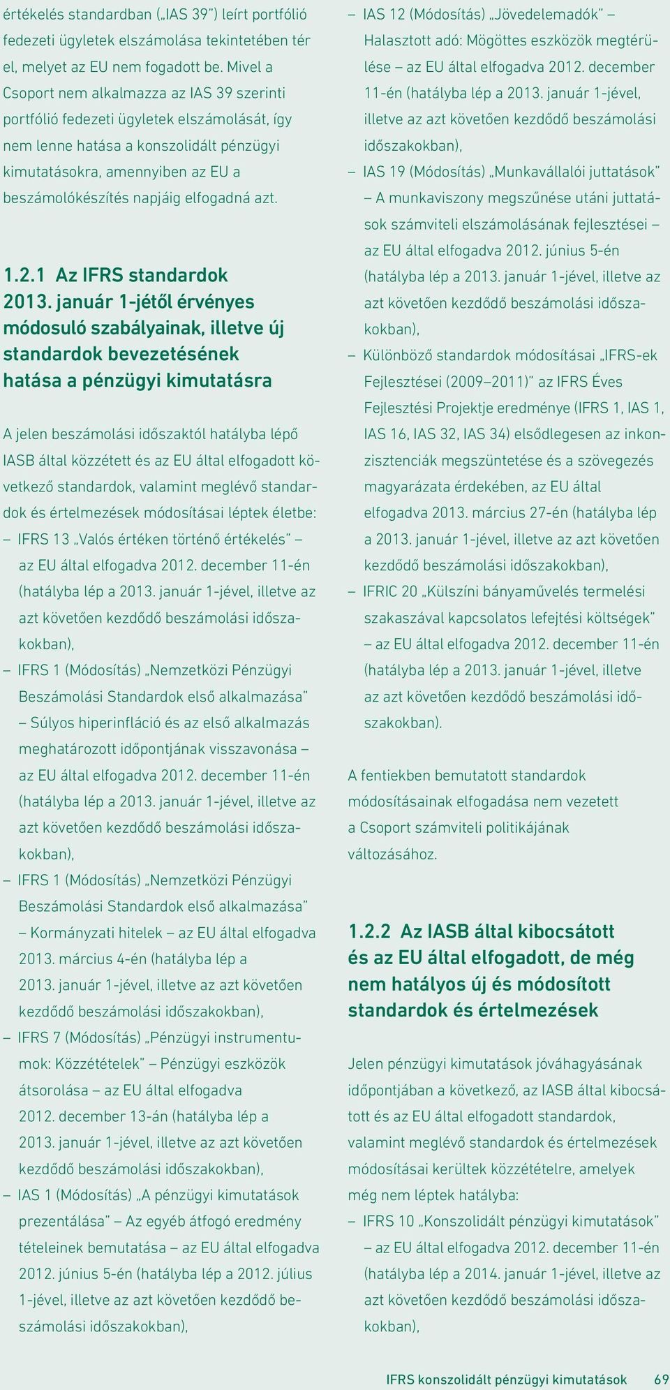 elfogadná azt. 1.2.1 Az IFRS standardok 2013.