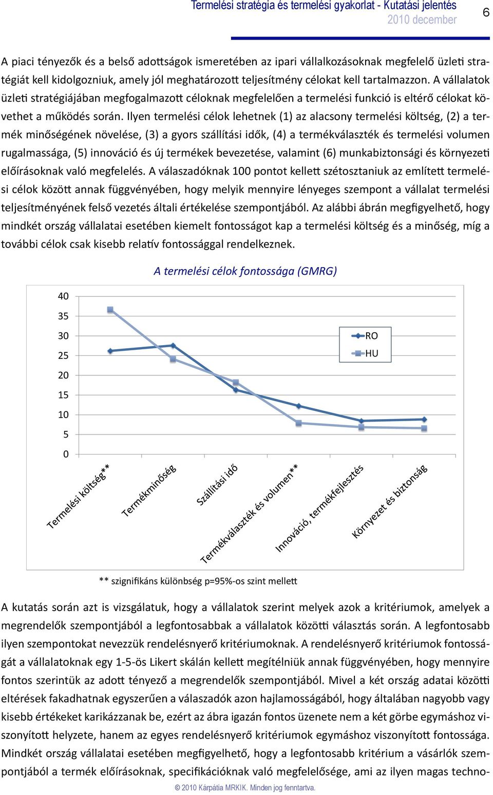 Ilyen termelési célok lehetnek (1) az alacsony termelési költség, (2) a termék minőségének növelése, (3) a gyors szállítási idők, (4) a termékválaszték és termelési volumen rugalmassága, (5)