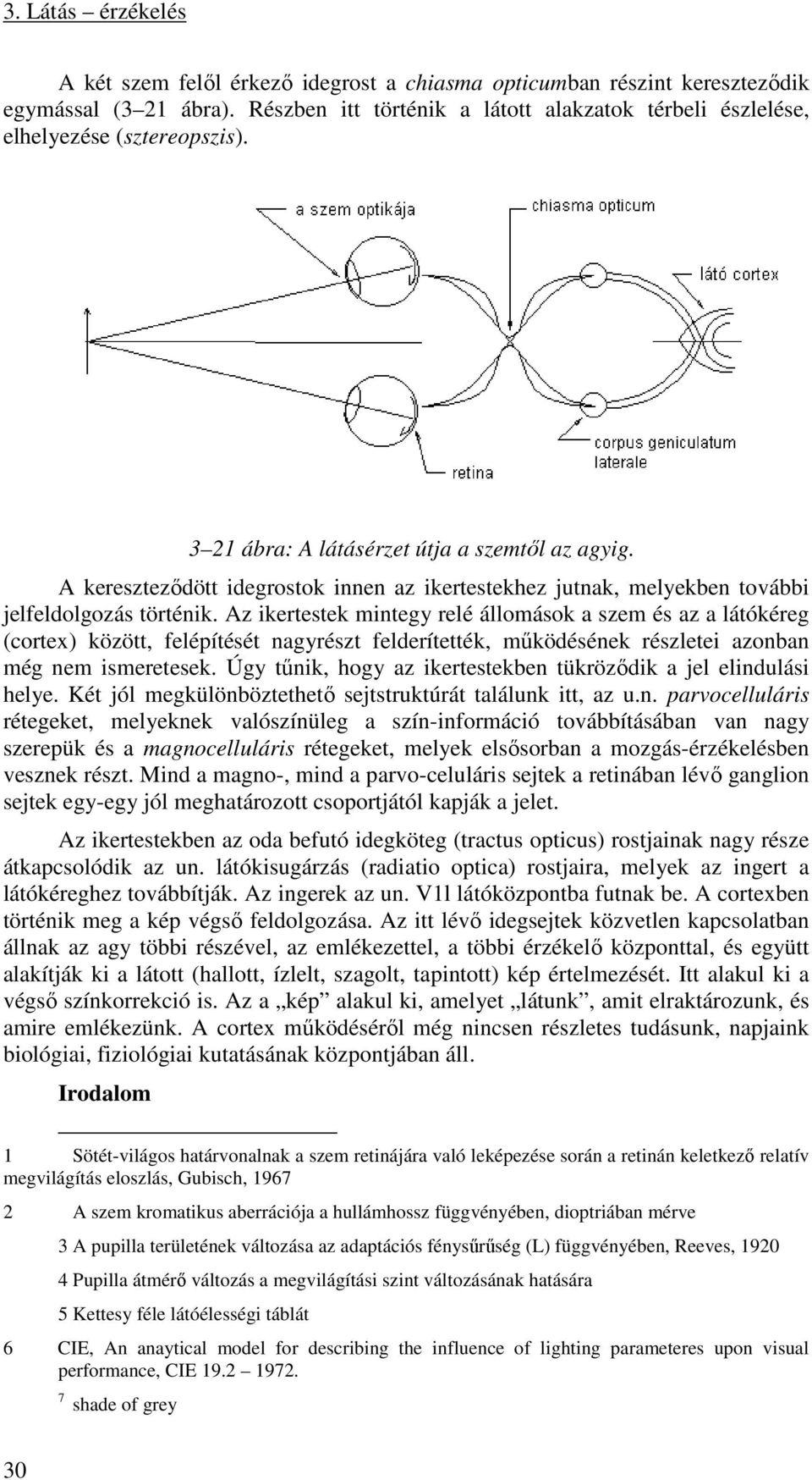 Az ikertestek mintegy relé állomások a szem és az a látókéreg (cortex) között, felépítését nagyrészt felderítették, működésének részletei azonban még nem ismeretesek.