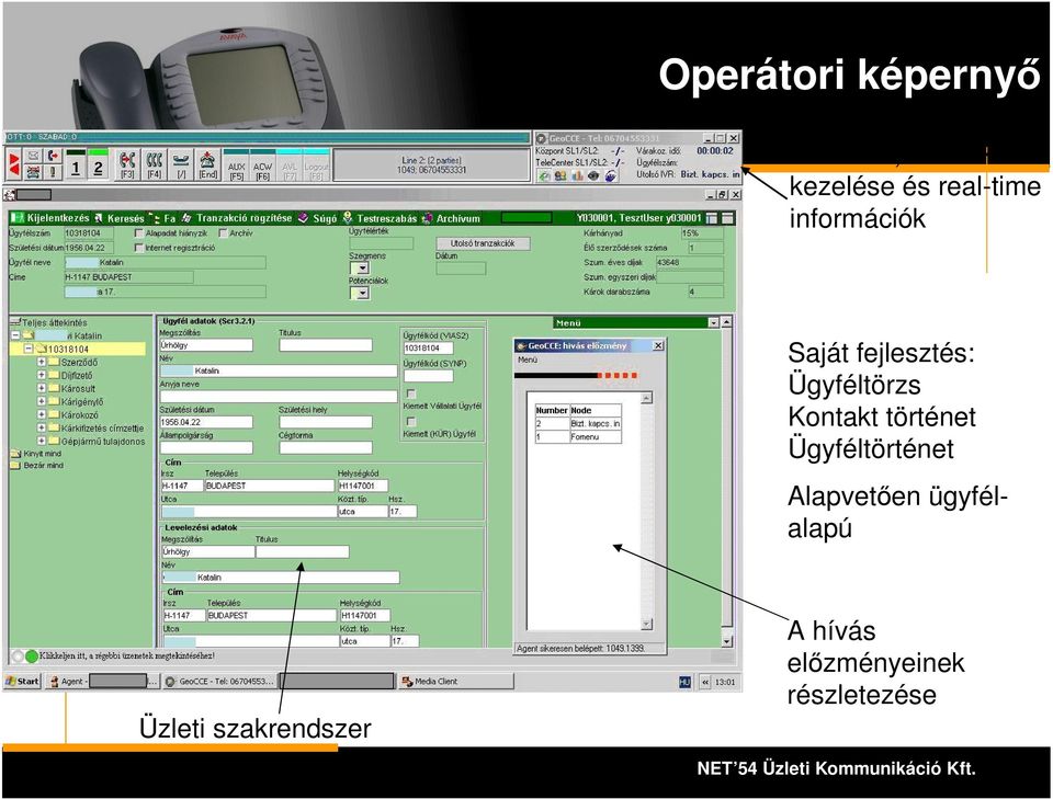 Kontakt történet Ügyféltörténet Alapvetően