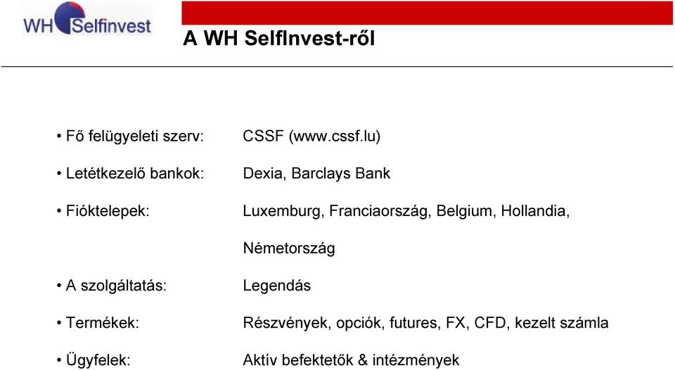 lu) Dexia, Barclays Bank Luxemburg, Franciaország, Belgium, Hollandia,