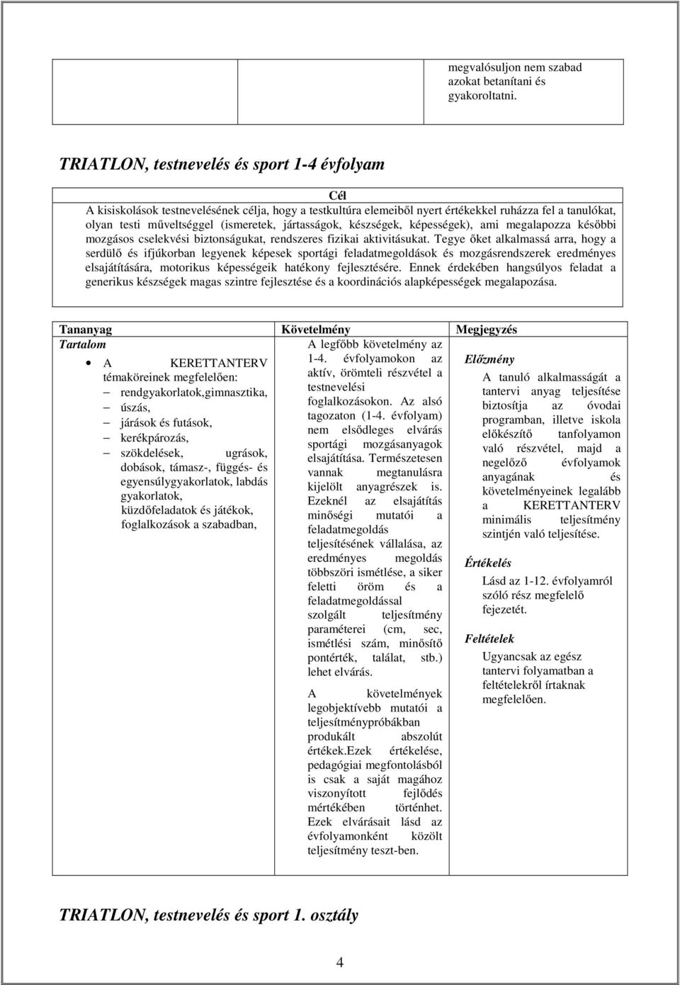 jártasságok, készségek, képességek), ami megalapozza későbbi mozgásos cselekvési biztonságukat, rendszeres fizikai aktivitásukat.