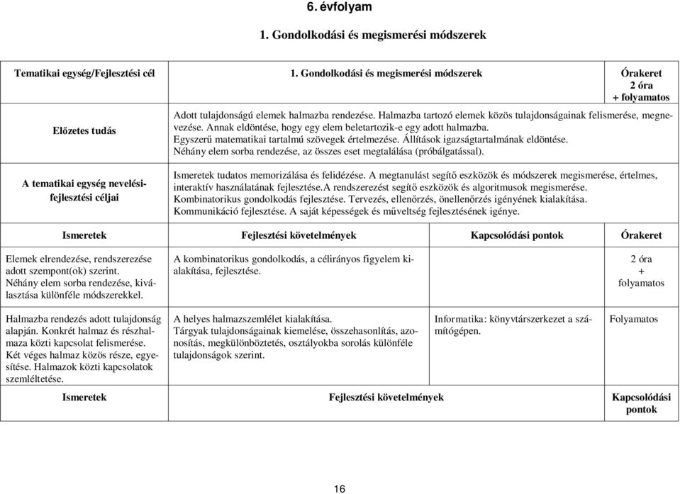 Annak eldöntése, hogy egy elem beletartozik-e egy adott halmazba. Egyszerű matematikai tartalmú szövegek értelmezése. Állítások igazságtartalmának eldöntése.