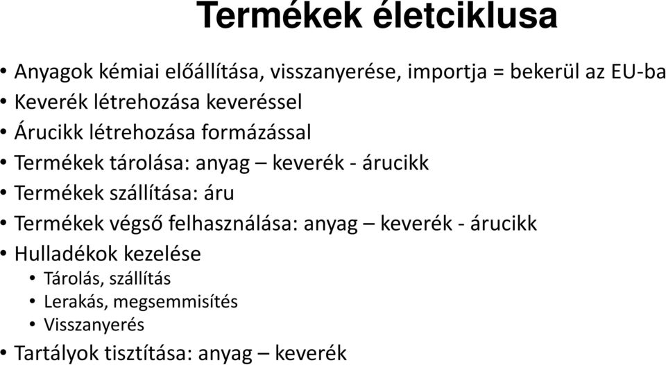 - árucikk Termékek szállítása: áru Termékek végső felhasználása: anyag keverék - árucikk