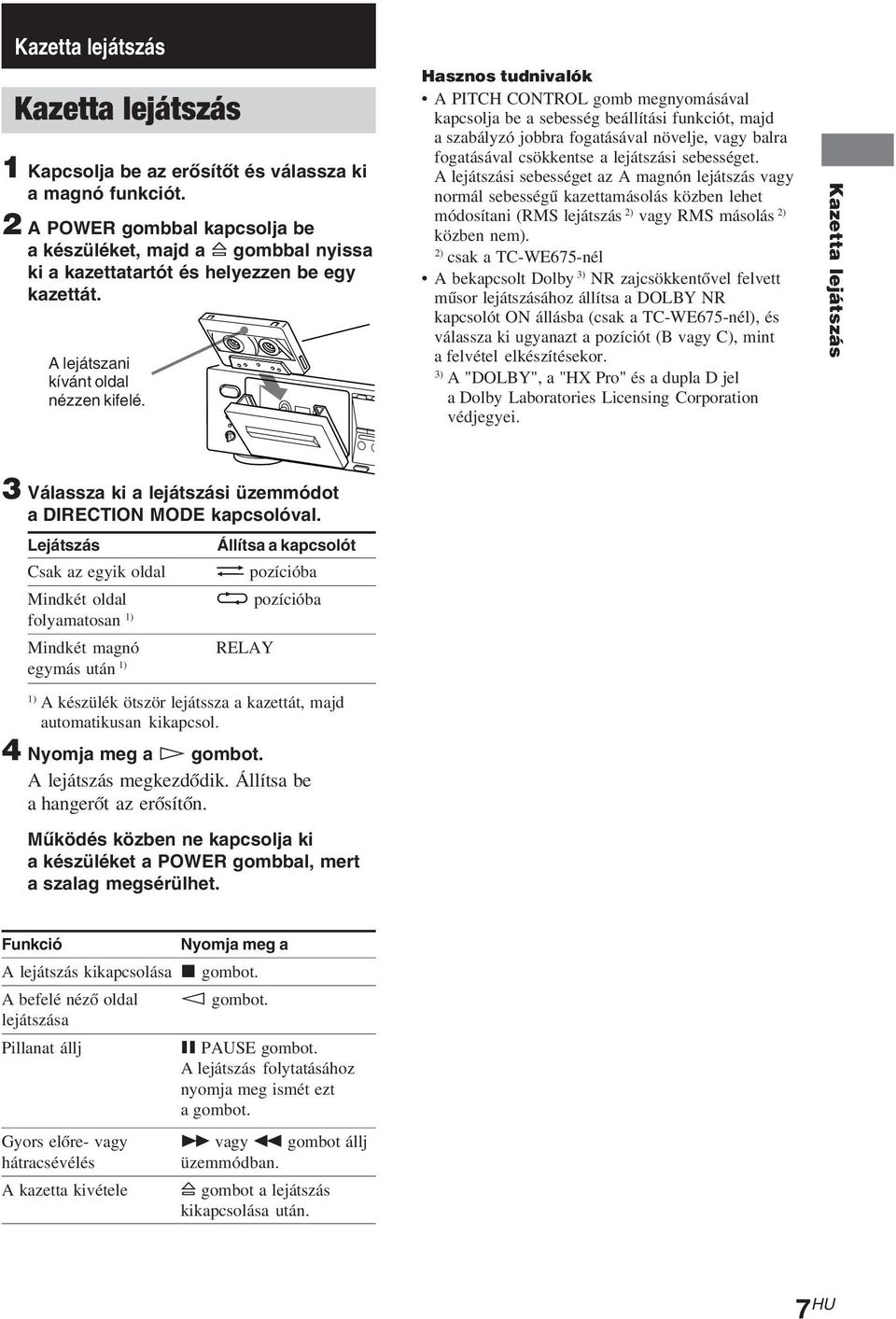 Stereo Cassette Deck - PDF Ingyenes letöltés