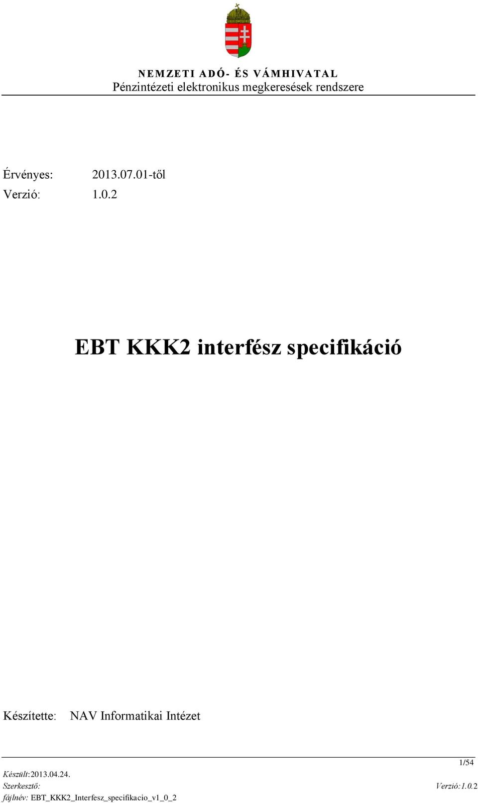 01-től EBT KKK2 interfész