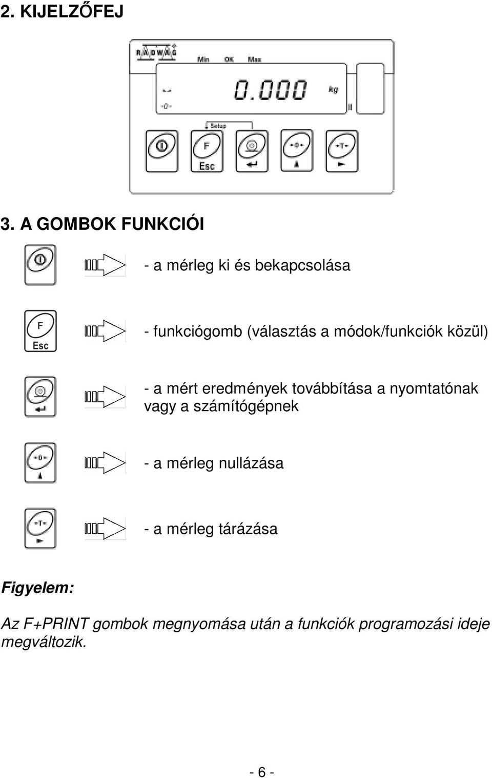 módok/funkciók közül) - a mért eredmények továbbítása a nyomtatónak vagy a