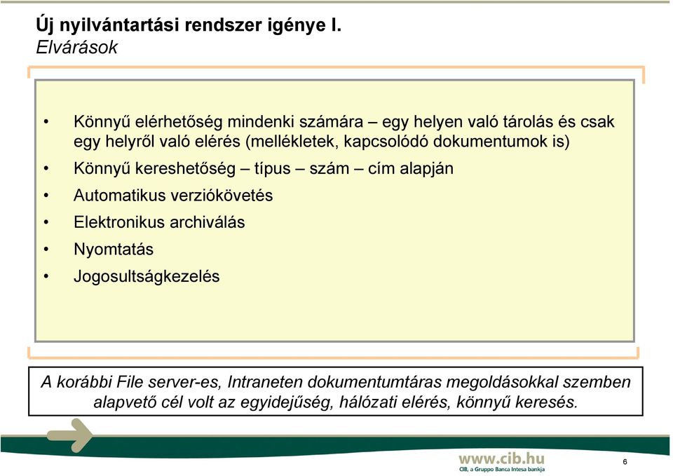 (mellékletek, kapcsolódó dokumentumok is) Könnyű kereshetőség típus szám cím alapján Automatikus verziókövetés