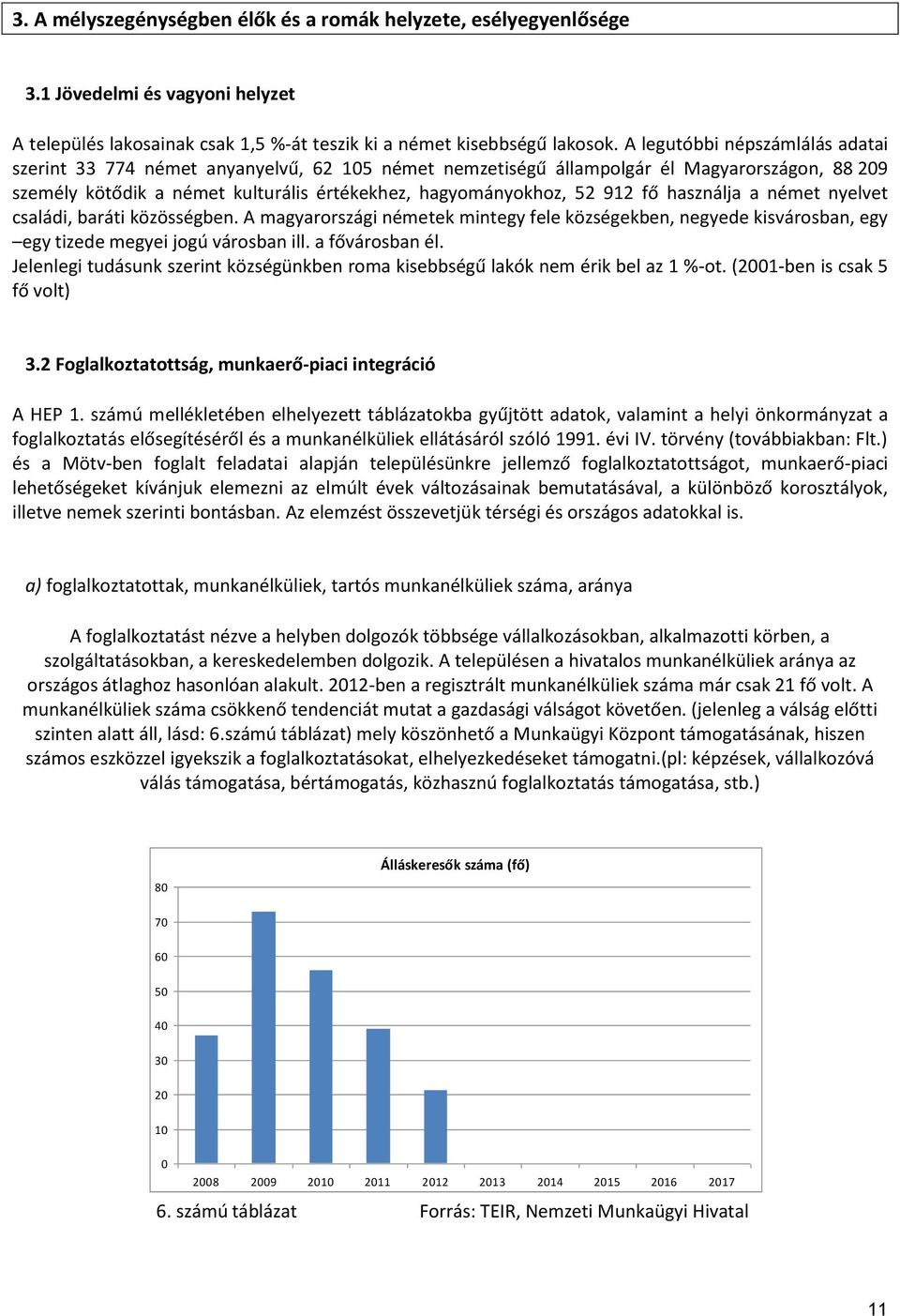 fő használja a német nyelvet családi, baráti közösségben. A magyarországi németek mintegy fele községekben, negyede kisvárosban, egy egy tizede megyei jogú városban ill. a fővárosban él.