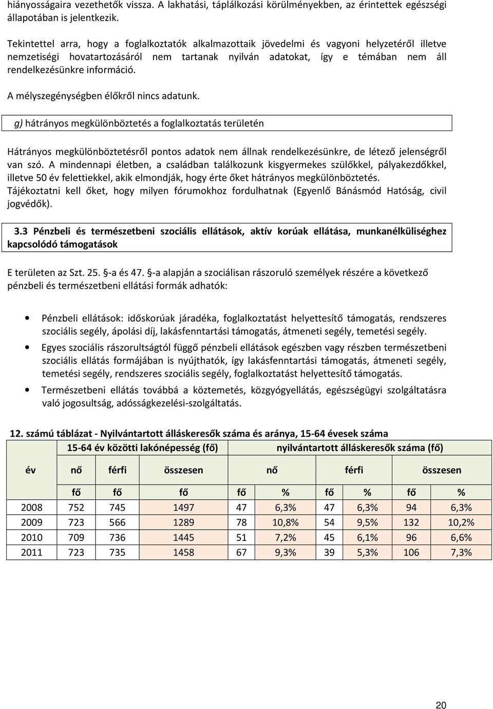 információ. A mélyszegénységben élőkről nincs adatunk.