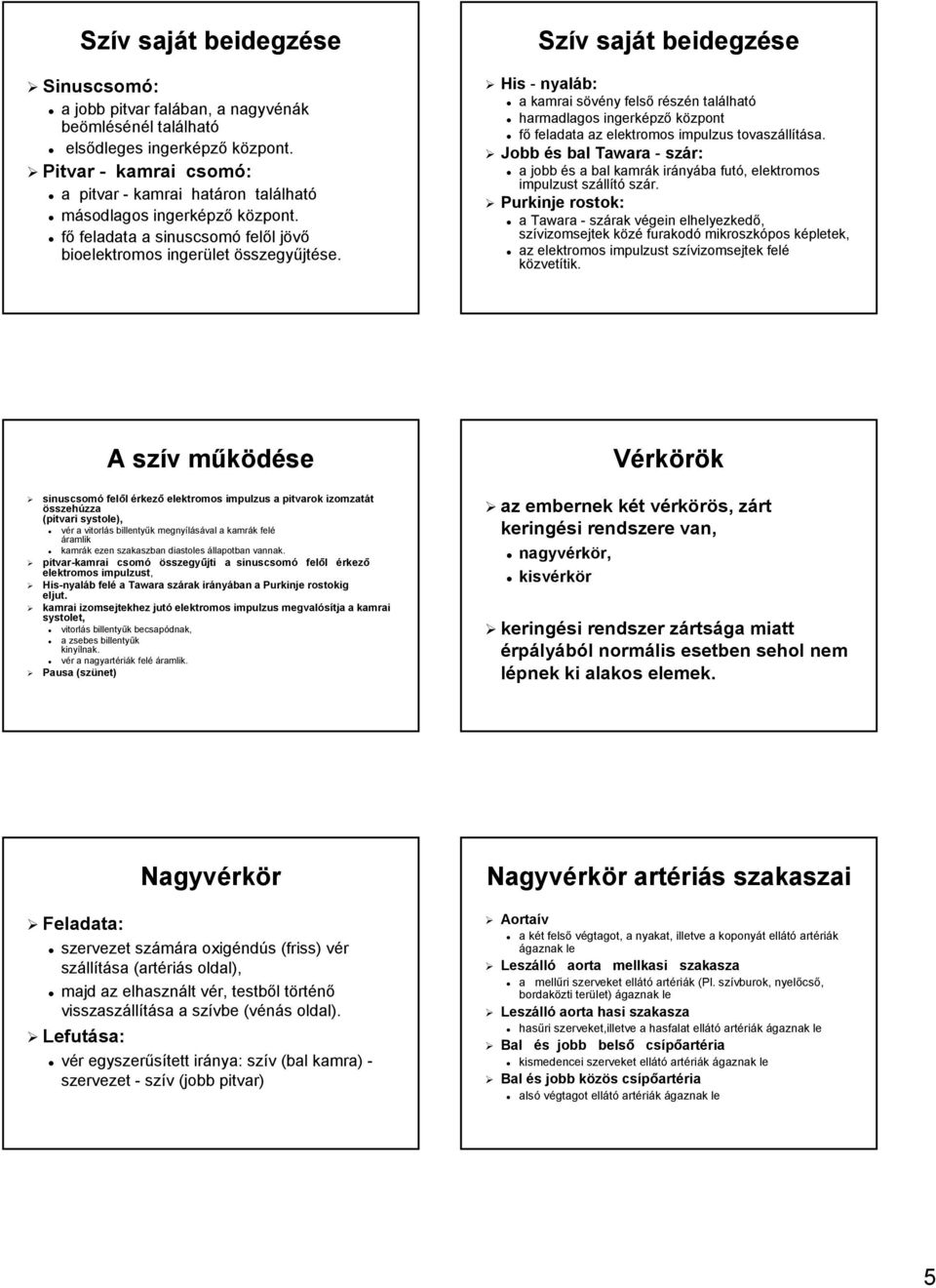 Szív v saját t beidegzése His - nyaláb: a kamrai sövény s felső részén n találhat lható harmadlagos ingerképz pző központ fő feladata az elektromos impulzus tovaszáll llítása.