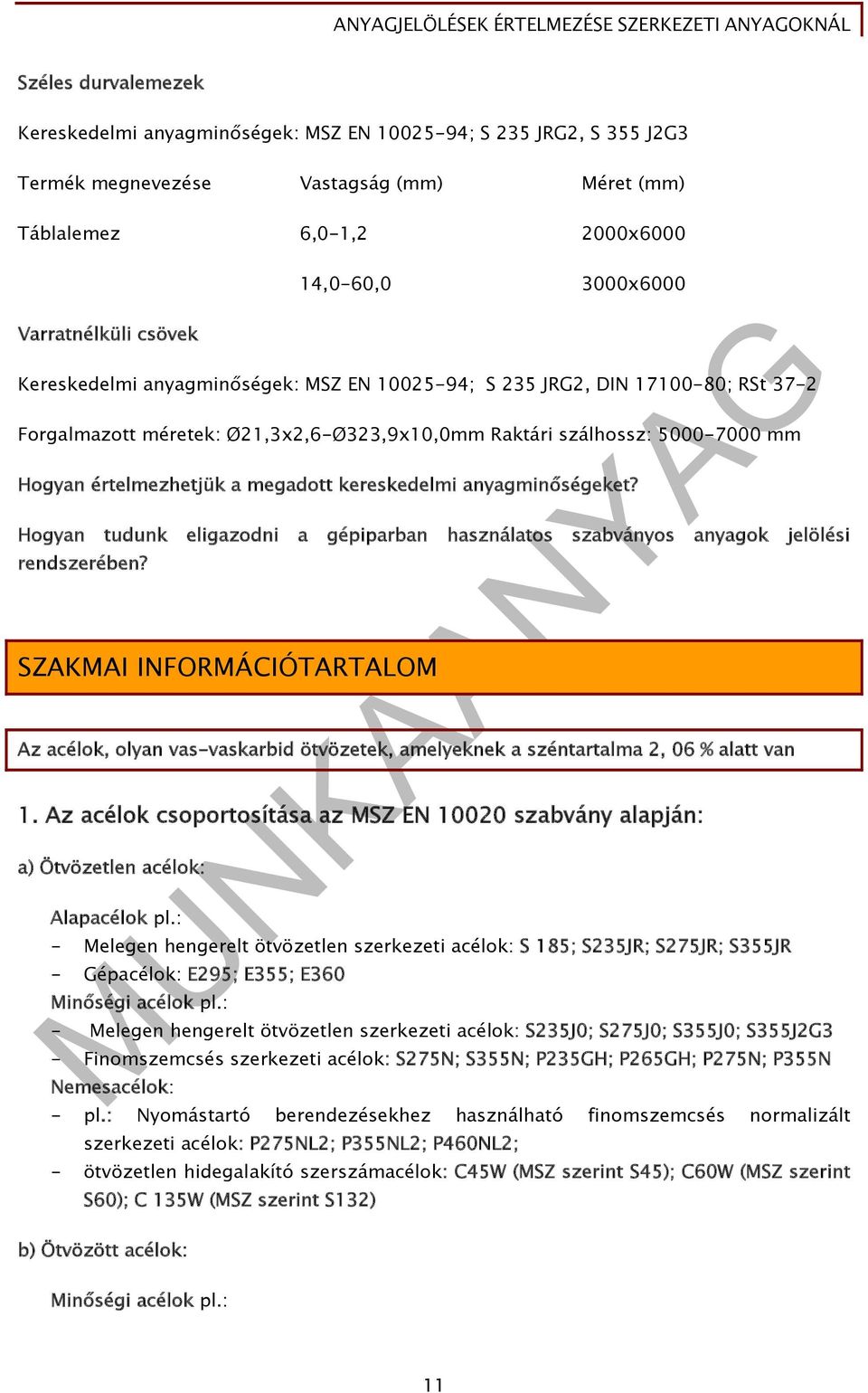 megadott kereskedelmi anyagminőségeket? Hogyan tudunk eligazodni a gépiparban használatos szabványos anyagok jelölési rendszerében?