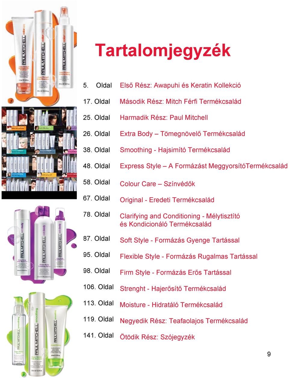 Style A Formázást MeggyorsítóTermékcsalád Colour Care Színvédők Original - Eredeti Termékcsalád Clarifying and Conditioning - Mélytisztító és Kondicionáló Termékcsalád Soft Style - Formázás Gyenge